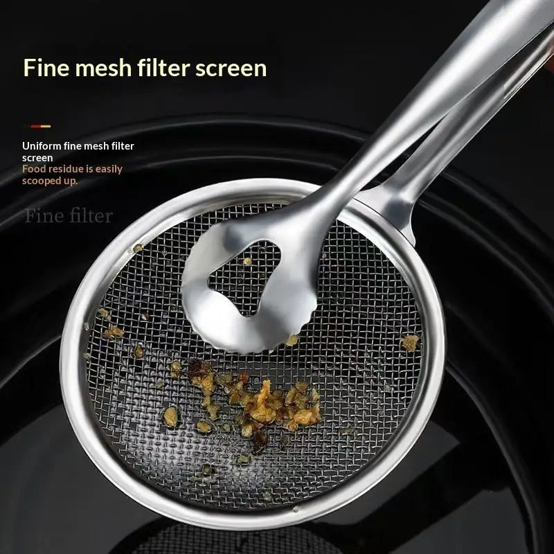 2-in-1 Stainless Steel Frying Tongs with Mesh Strainer Frying Tong Strainer SPOT