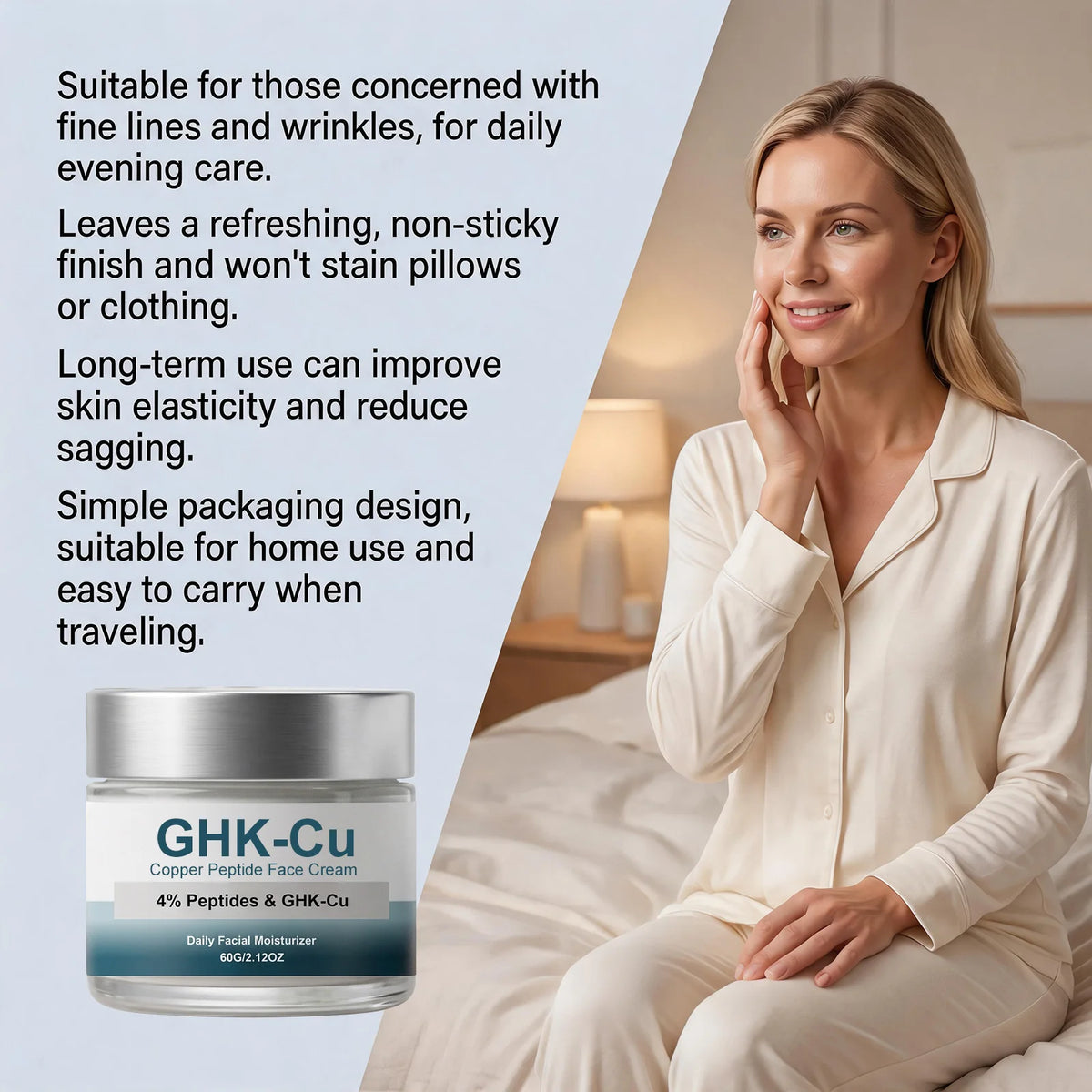 Hoygi Blue Copper Peptide Face Cream – Firming Night Moisturizer Peptide Face Cream SPOT