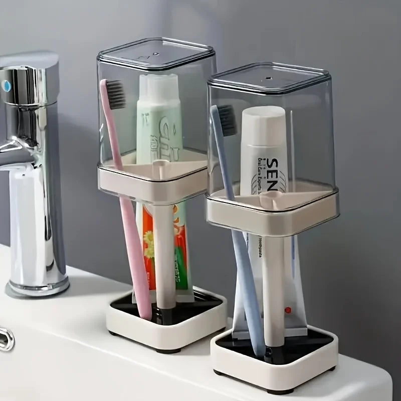 Toothbrush & Toothpaste Storage Rack with Mouthwash Cup Bathroom Storage Rack SPOT