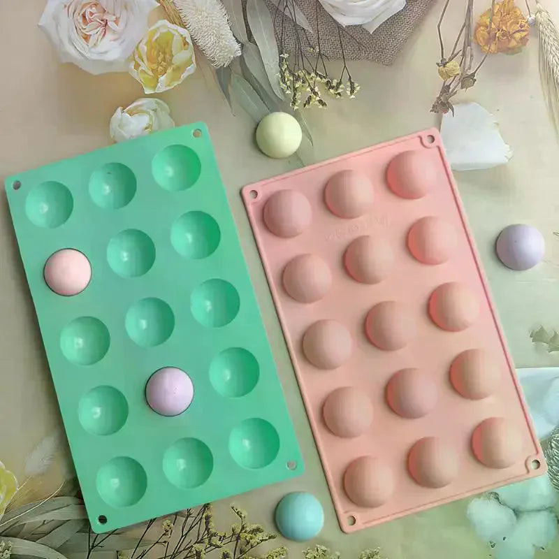 15-Cavity Half Sphere Silicone Mold – Chocolate, Mousse & Baking Silicone Baking Mold SPOT
