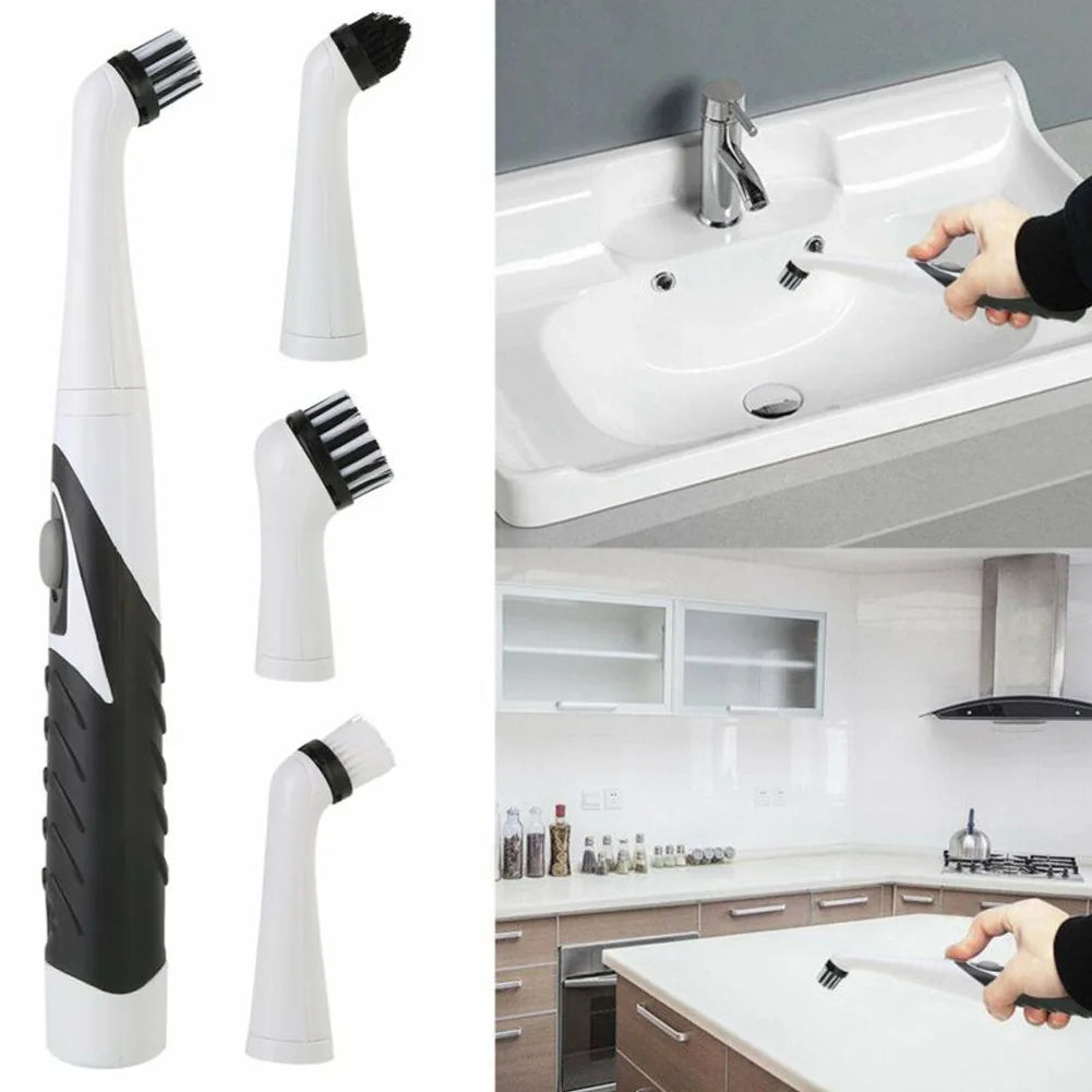 Electric Spin Scrubber Kit – 4 Brush Heads, Rotating Handle Electric Cleaning Brush SPOT
