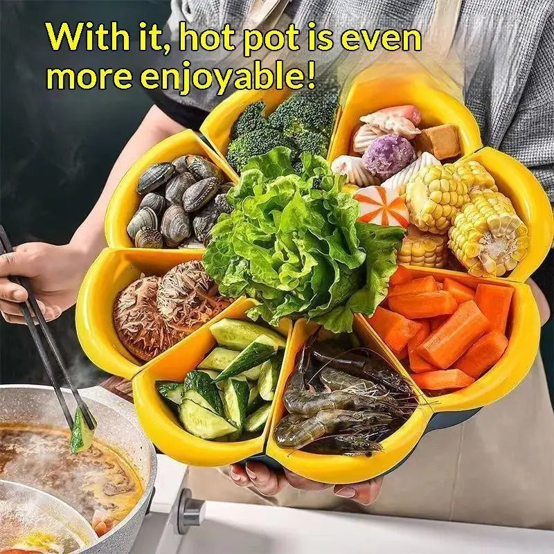 Hot Pot Serving Tray with Mesh Cover – BPA-Free 9-Compartment Hot Pot Serving Tray SPOT