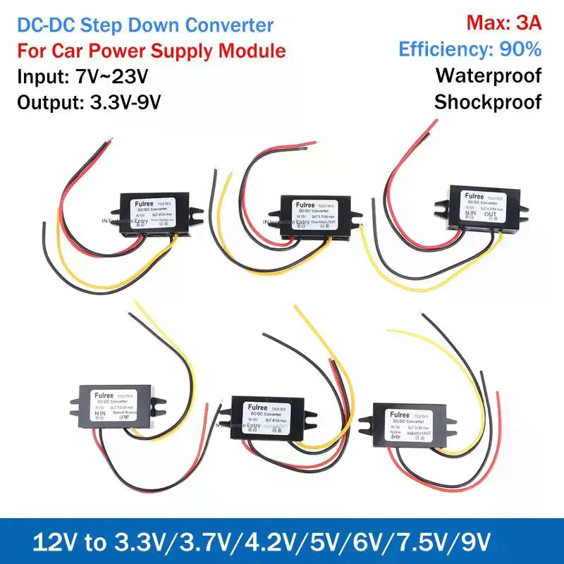 Waterproof Mini DC-DC Step-Down Converter 12V to 5V/9V Buck Voltage Converter SPOT