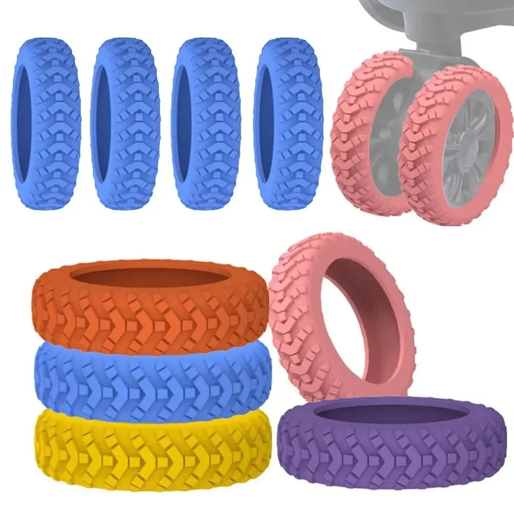 8-Pack Silicone Luggage Wheel Covers – Quiet Caster Protectors Luggage Wheel Covers SPOT