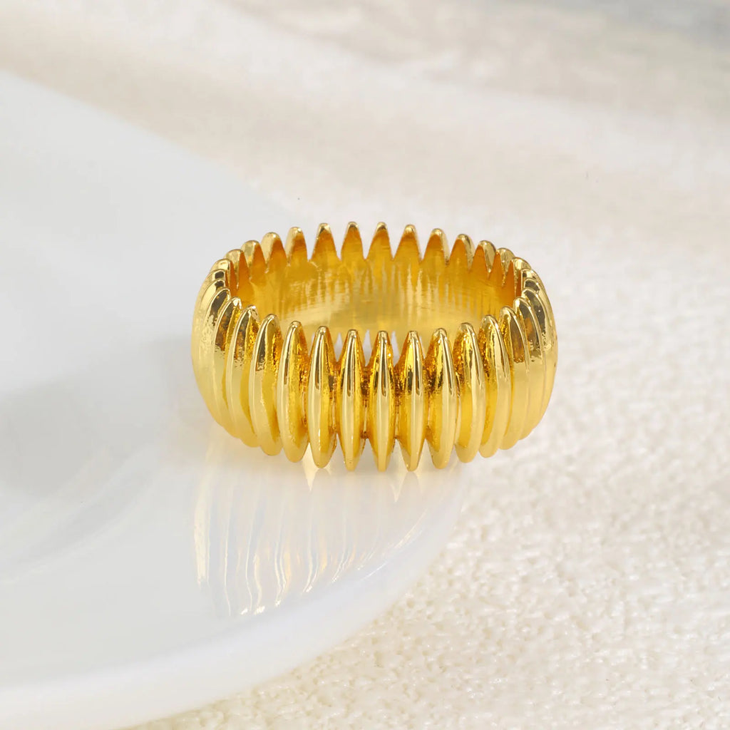 Meaeguet Geometric Gold Ring – 14k Plated Stainless Steel Fashion Ring SPOT