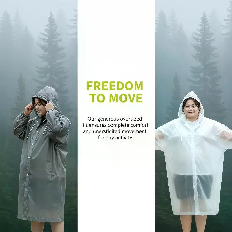 Thickened TPE Waterproof Hooded Raincoat – Unisex Oversized Waterproof Raincoat SPOT
