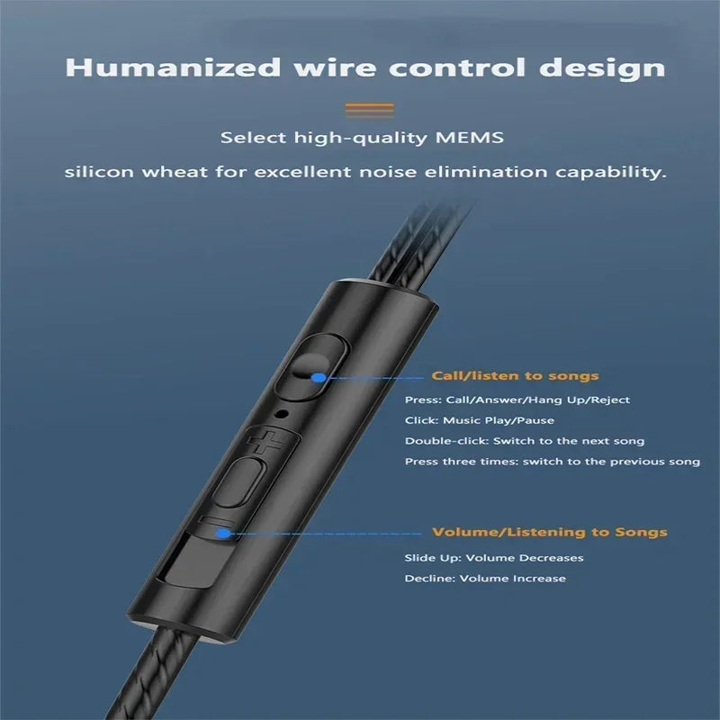 VIKEFON 3.5mm Wired Earbuds – Dual Driver HiFi Bass & Mic Wired In-Ear Earbuds SPOT