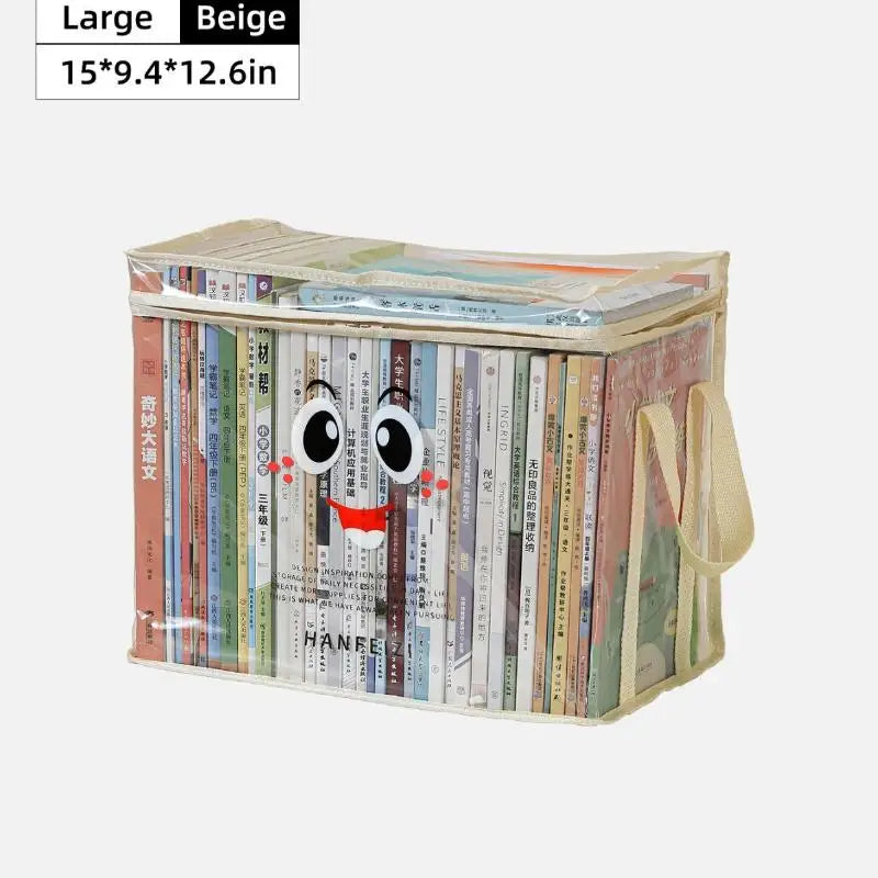 Transparent PVC Book Storage Box with Zipper & Handles PVC Storage Box SPOT A7