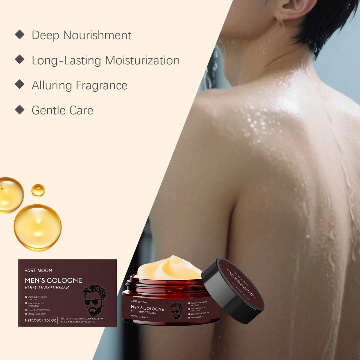 Men's Collagen Body Moisturizer – Woody Scented Body Lotion Body Moisturizer SPOT
