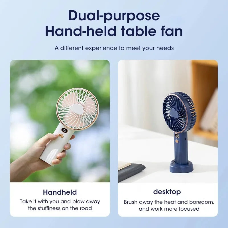 Rechargeable Mini USB Fan 3000mAh – 5-Speed LED Display Portable USB Fan SPOT