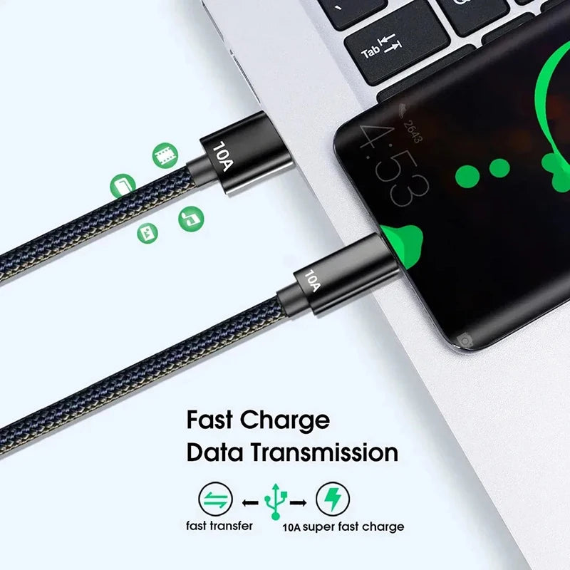 120W USB-A to USB-C Braided Fast Charging Data Cable USB-C Charging Cable SPOT