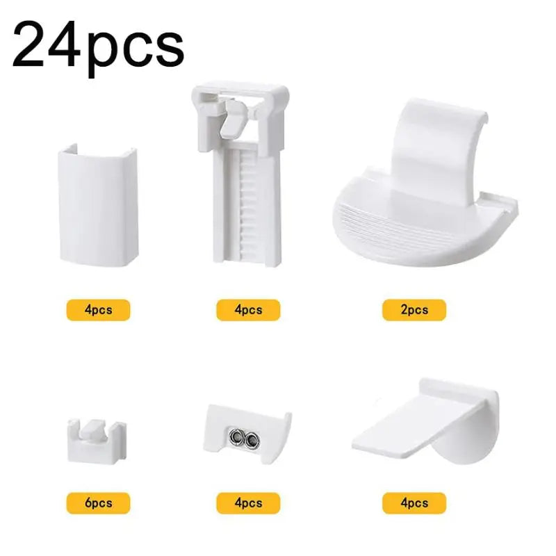 No-Drill Pleated Blind Bracket Clamp Set – 6 or 24 Pack Blind Bracket Clamps SPOT 24Pcs