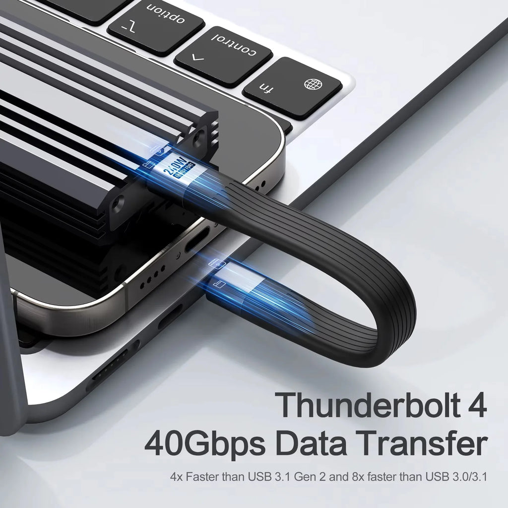 240W USB4 USB-C Keychain Cable – 40Gbps Fast Charge & 8K USB-C Cable SPOT