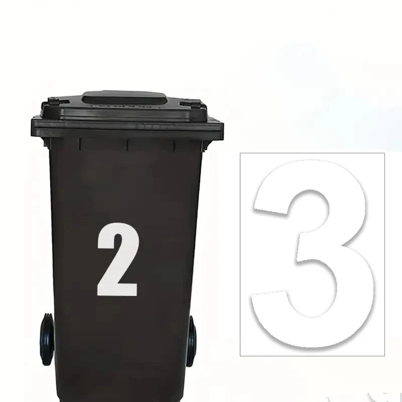 Weatherproof Wheelie Bin Number Stickers | Self-Adhesive PVC Bin Number Stickers SPOT