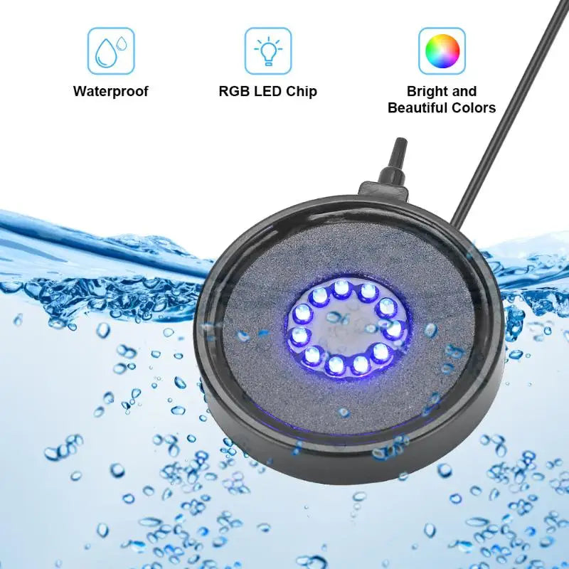 LED Aquarium Air Stone USB Bubble Diffuser – Fish Tank Decor Aquarium Bubble Diffuser SPOT