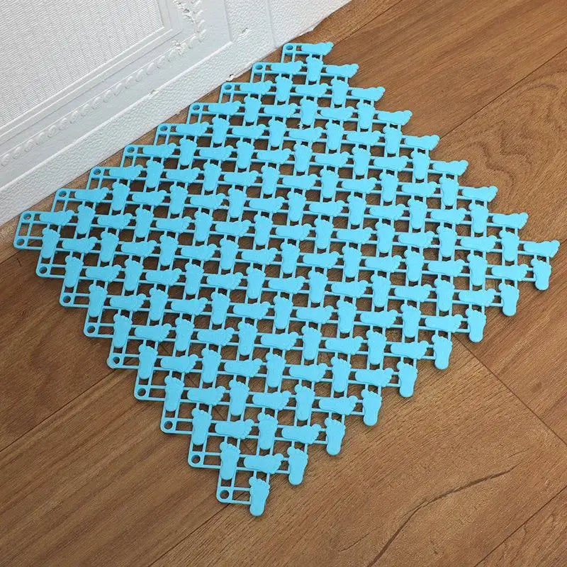 Non-Slip Bathroom Mat – Water-Resistant PVC Shower Floor Mat Bathroom Bath Mat SPOT Blue