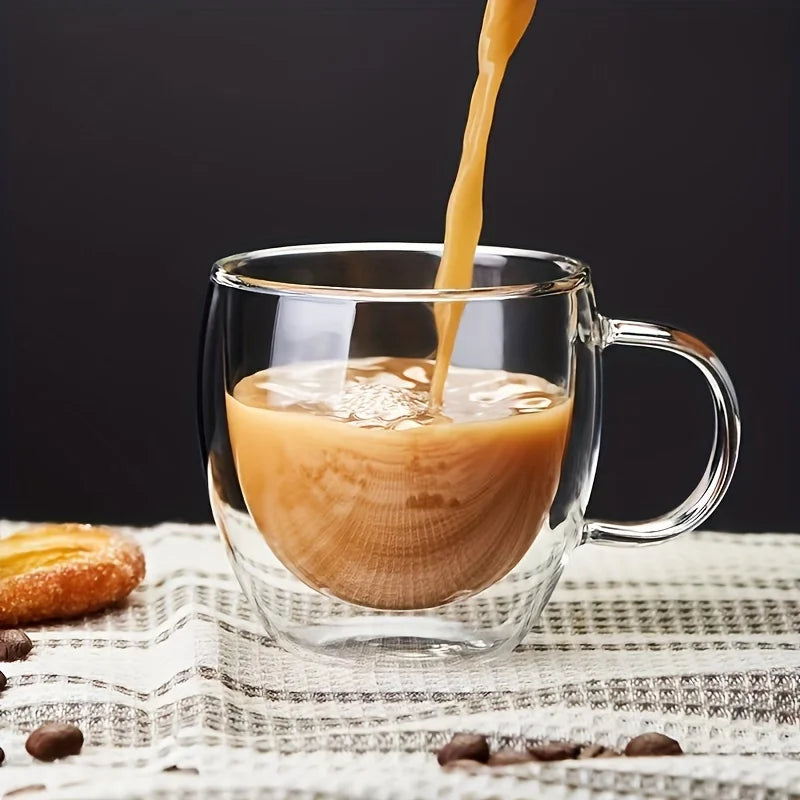 250ml Double-Walled Borosilicate Glass Coffee Mug with Handle Glass Coffee Mug SPOT