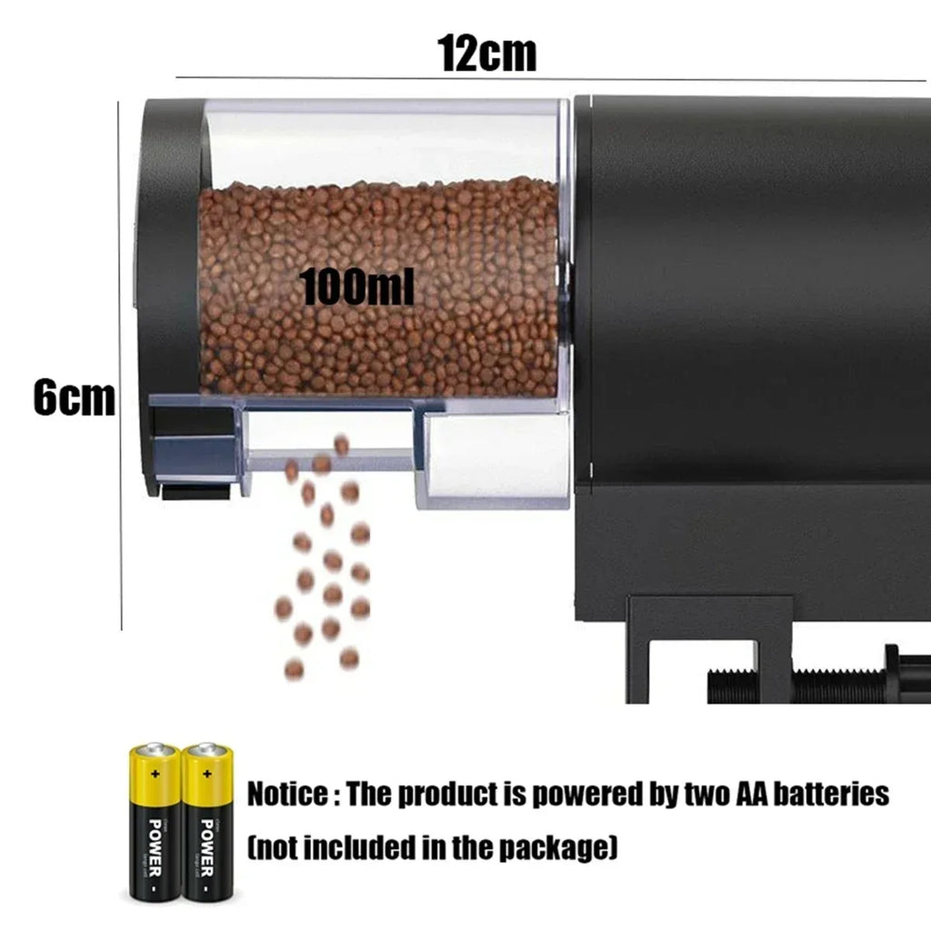 Automatic Fish Feeder with Timer – 100ml Aquarium Dispenser Automatic Fish Feeder SPOT