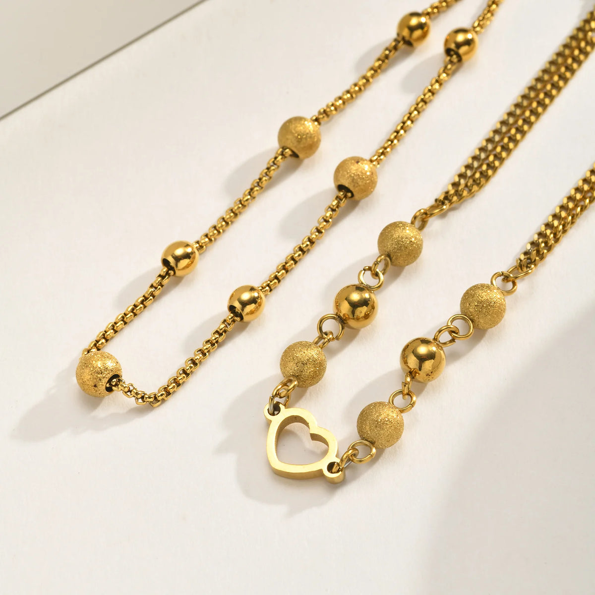 18K Gold Plated Bead Slider Bracelet – Waterproof & Stackable Chain Link Bracelet SPOT