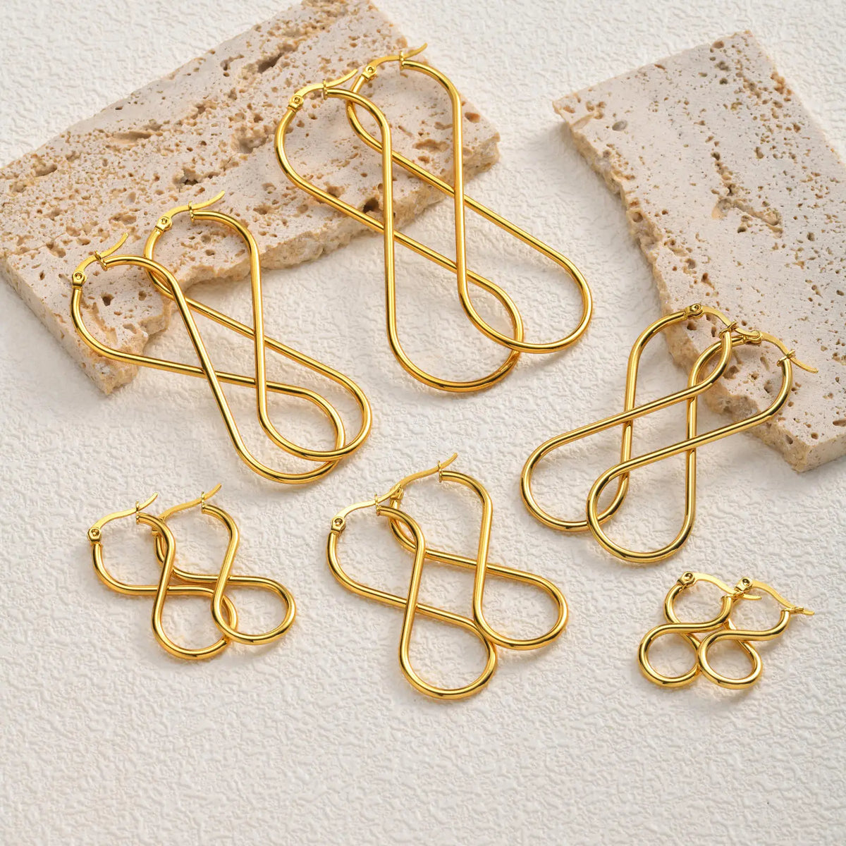 Twisted Infinity Hoop Earrings – 18K Gold Stainless Steel Hoop Earrings SPOT