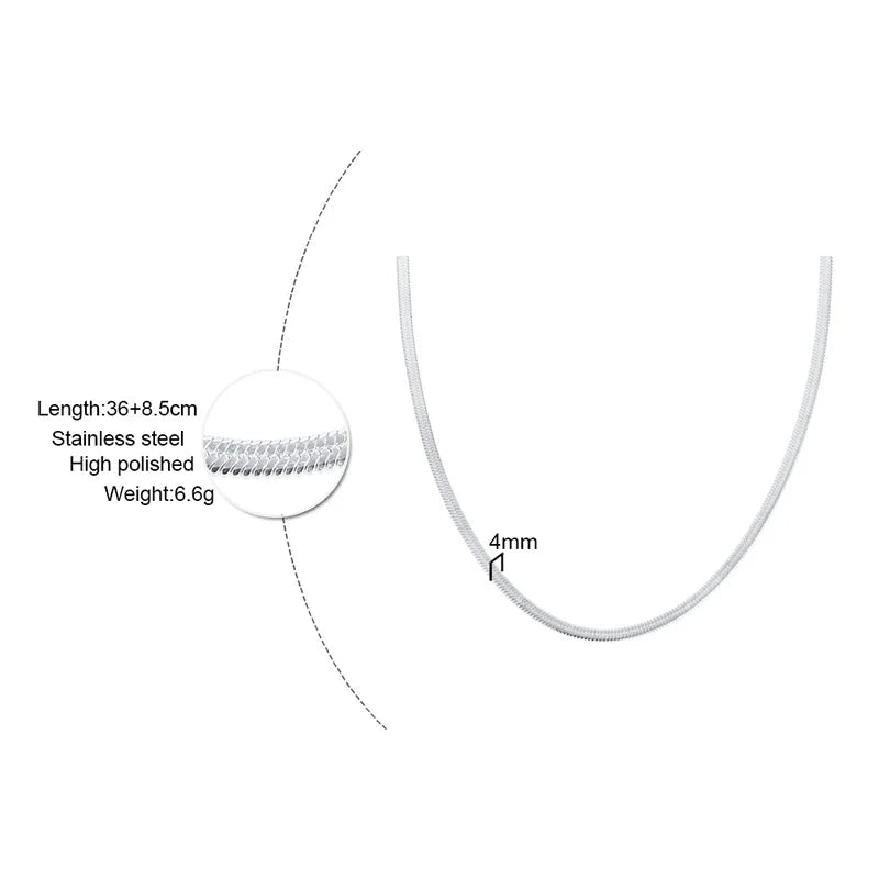 Herringbone Chain Necklace – Stainless Steel Collarbone Choker Chain Necklace SPOT