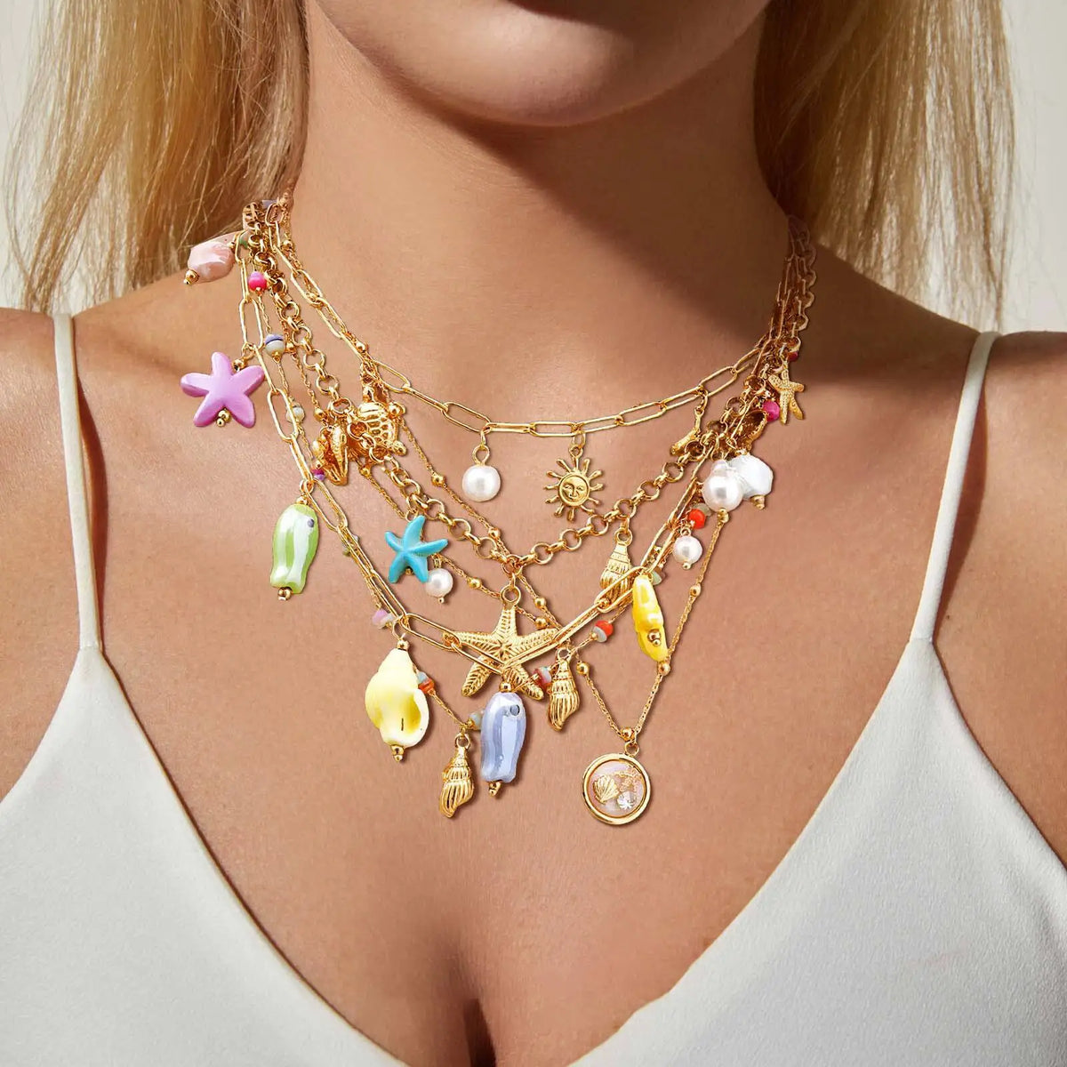 Sea Shell Necklace – Conch & Starfish Stainless Steel Pendant Pendant Necklace SPOT