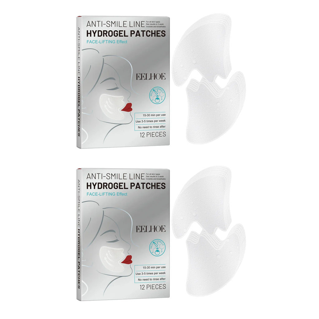 Eelhoe Smile Line Patches – Hydrating Firming Facial Pads 12pc Facial Skin Patches SPOT 2 x 12Pcs Boxed