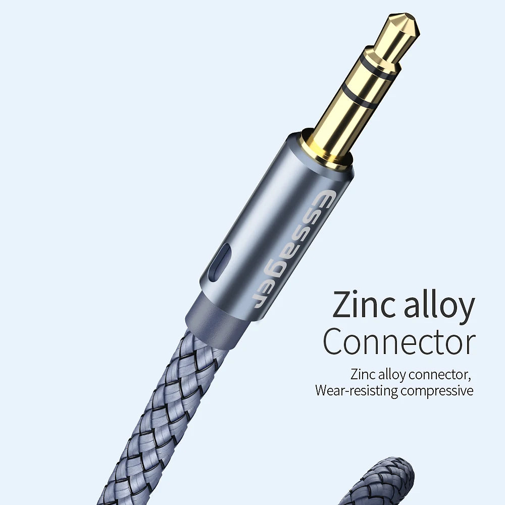 Essager 3.5mm AUX Audio Cable Male to Male Jack – Dark Gray AUX Audio Cable SPOT