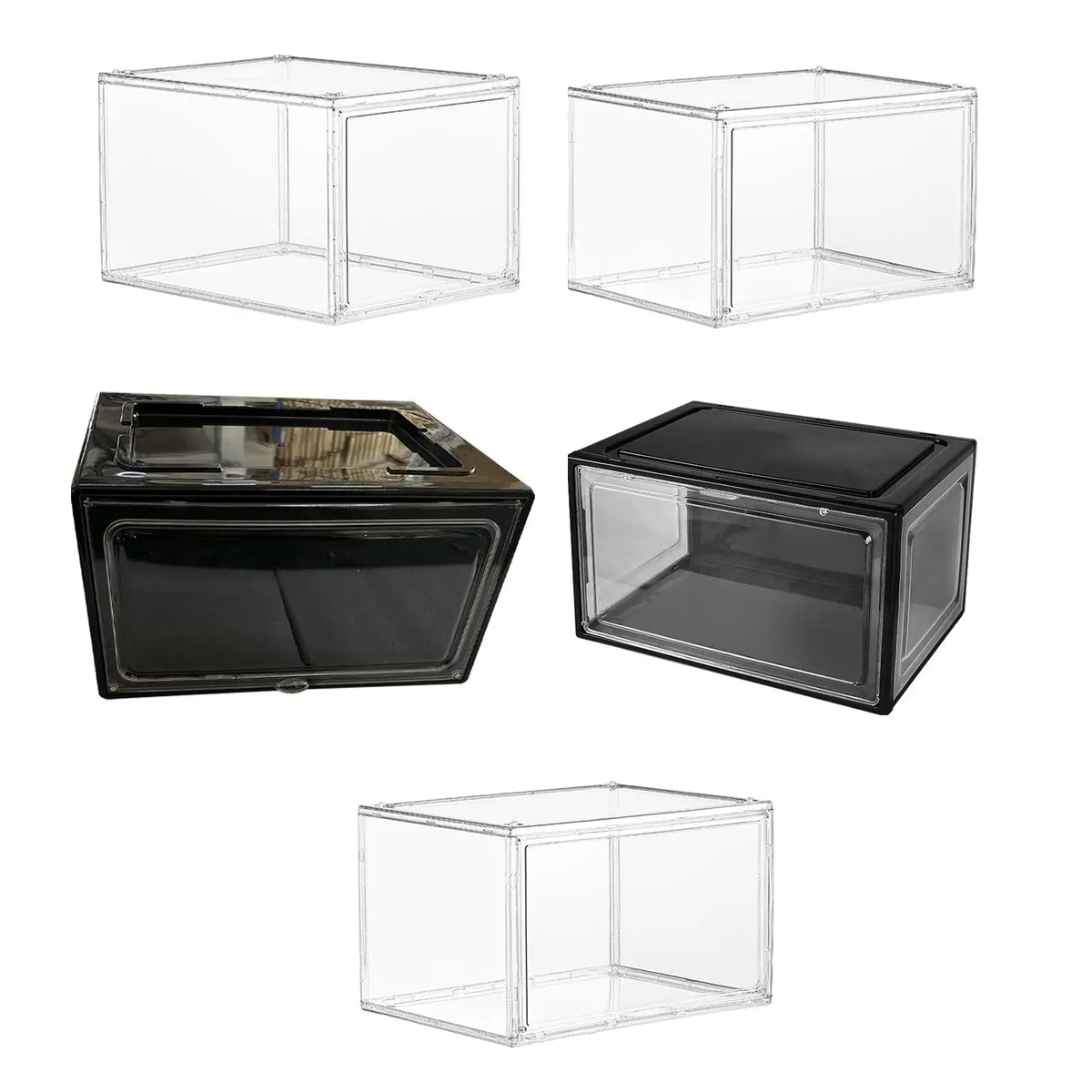 Stackable Clear Acrylic Shoe Box with Magnetic Door | Organizer Shoe Storage Box SPOT