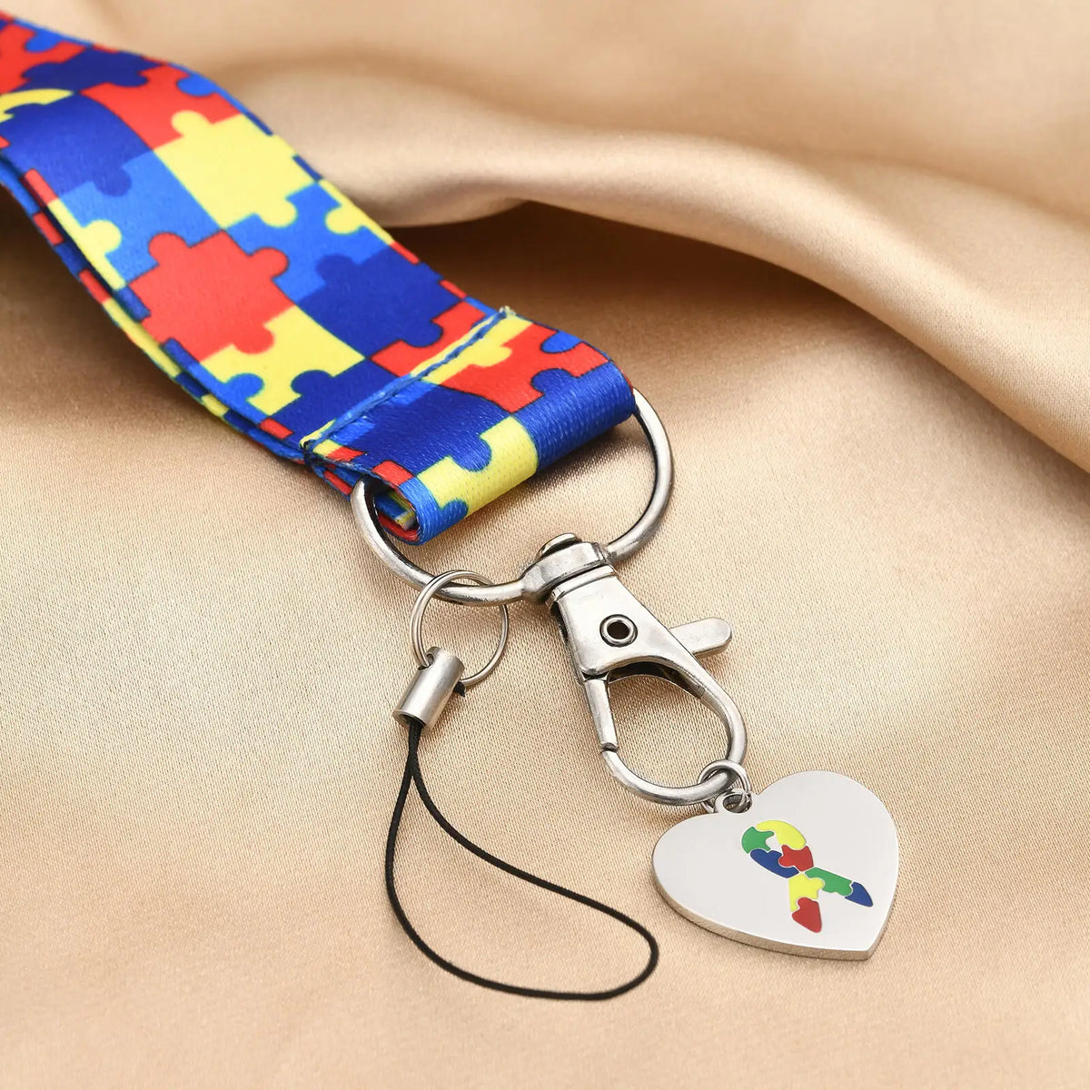 Stainless Steel Heart Charm Pendant Necklace & Lanyard Strap Pendant Necklace SPOT