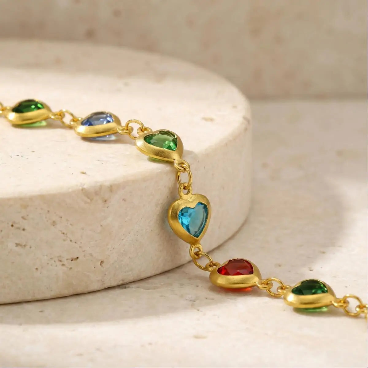 Heart Anklet Women – Gold Plated Stainless Steel Zircon Anklet Bracelet SPOT