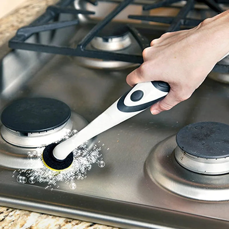 Electric Spin Scrubber Kit – 4 Brush Heads, Rotating Handle Electric Cleaning Brush SPOT