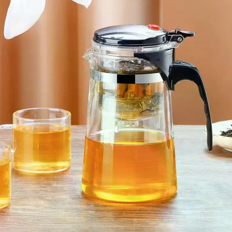 750ml Borosilicate Glass Filter Teapot with Lid | Home & Office Glass Filter Teapot SPOT