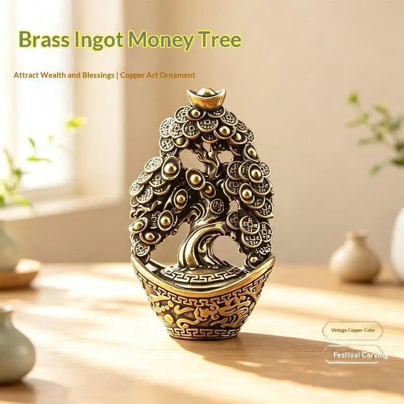 Brass Wealth Tree Figurine | Feng Shui Desktop Ornament Desktop Figurine SPOT