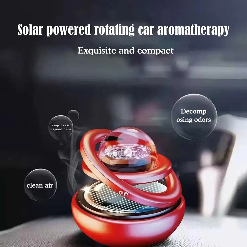 Solar Rotating Aromatherapy Star Ball Car Air Freshener Ornament Car Air Freshener SPOT