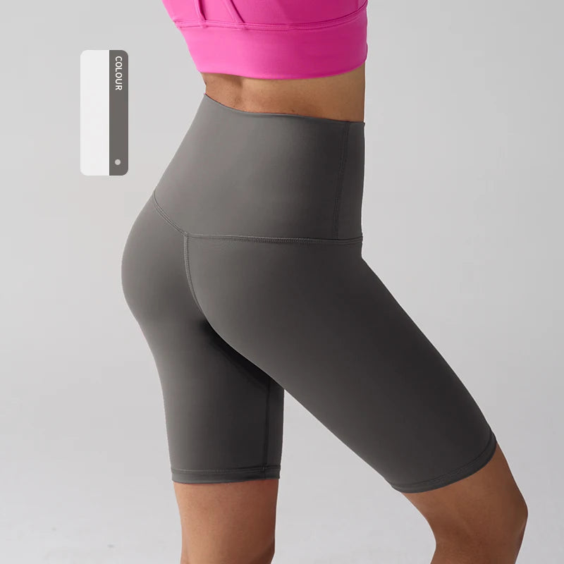 Women's High-Waist Yoga Shorts – Quick-Dry Squat-Proof Yoga Shorts SPOT Graphite Ash XL