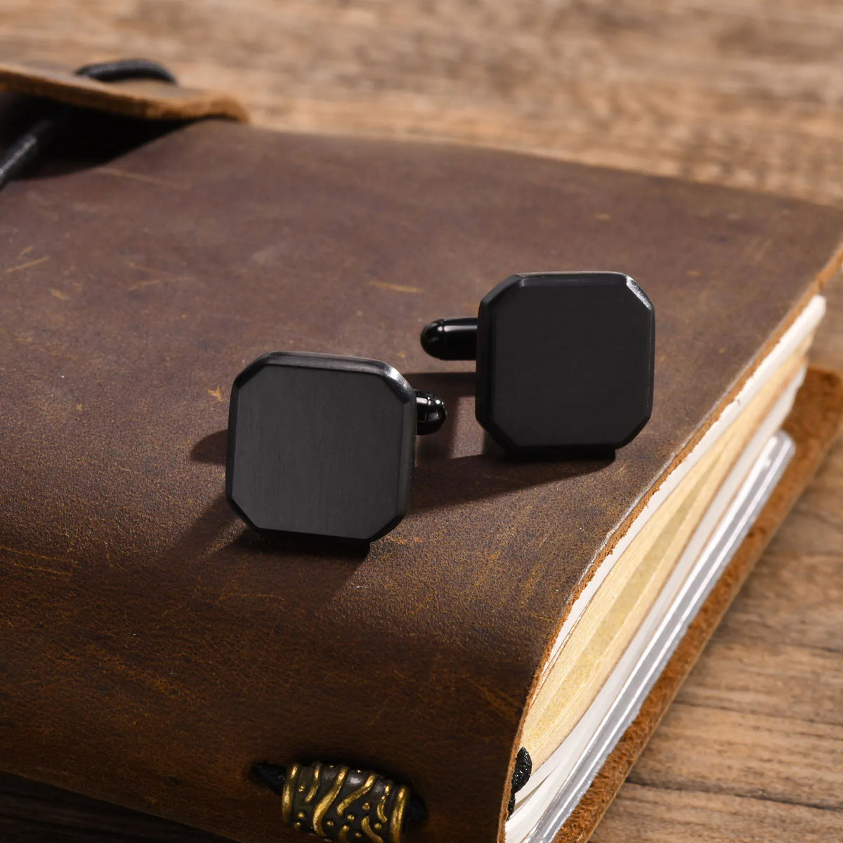Personalized Engraved Cufflinks for Men – Custom Text & Logo Engraved Cufflinks SPOT CL-055B