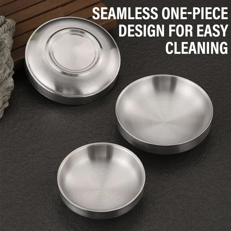 Stainless Steel Double-Layer Dipping Bowl & Sauce Dish Serving Dish SPOT