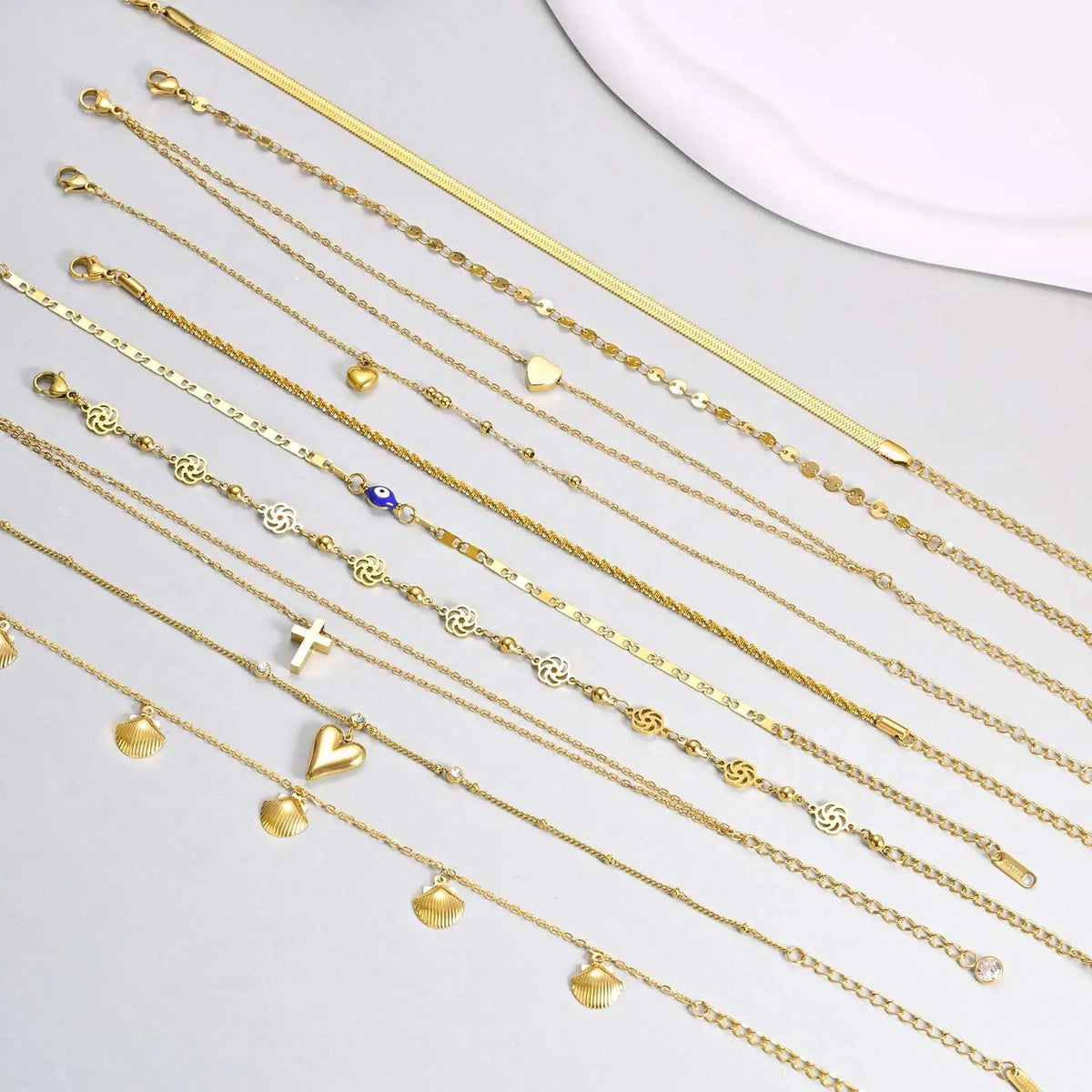 Gold Layered Charm Anklet for Women – Waterproof Stainless Steel Charm Anklet SPOT