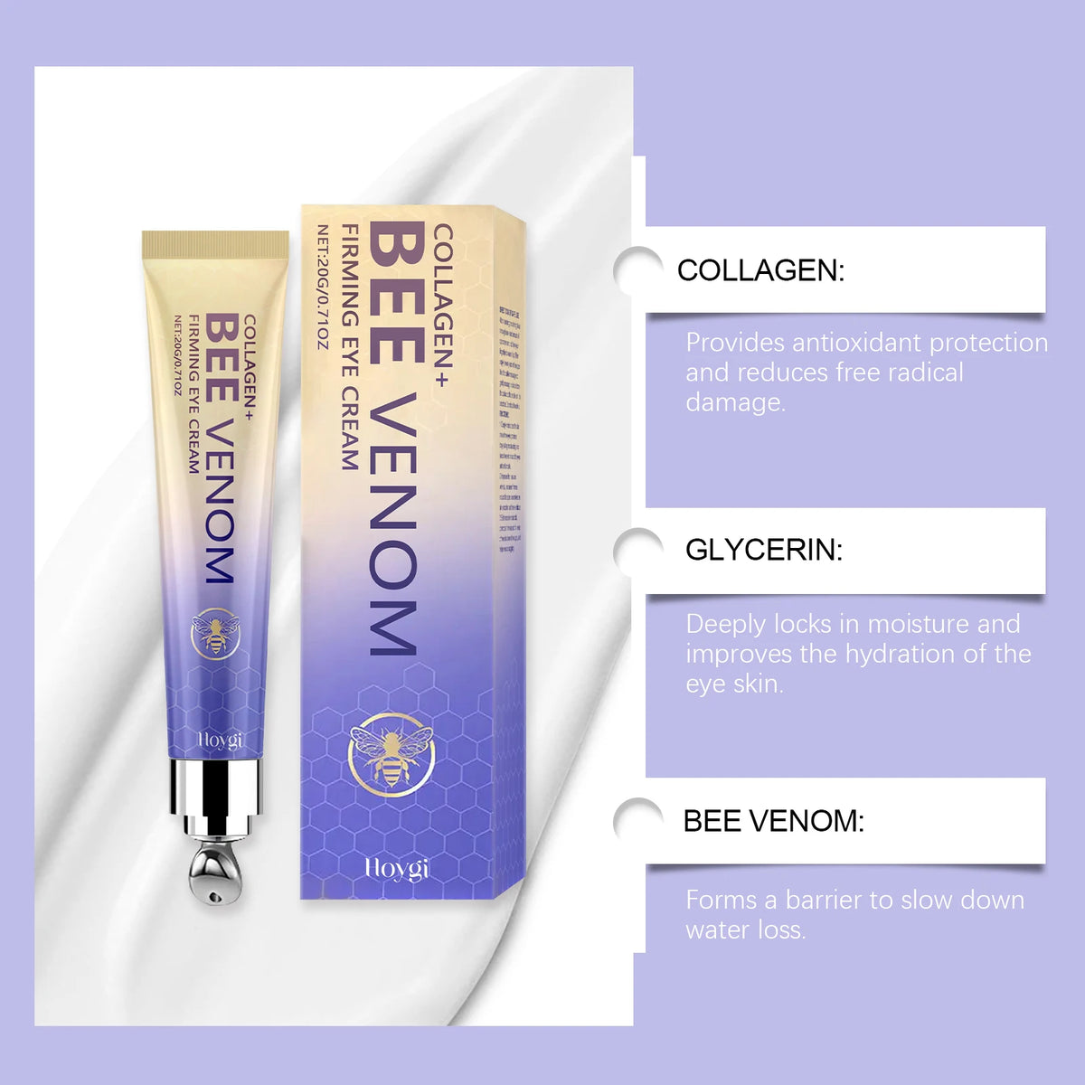 Hoygi Retinol & Bee Venom Firming Eye Cream | Peptide Series Eye Cream SPOT