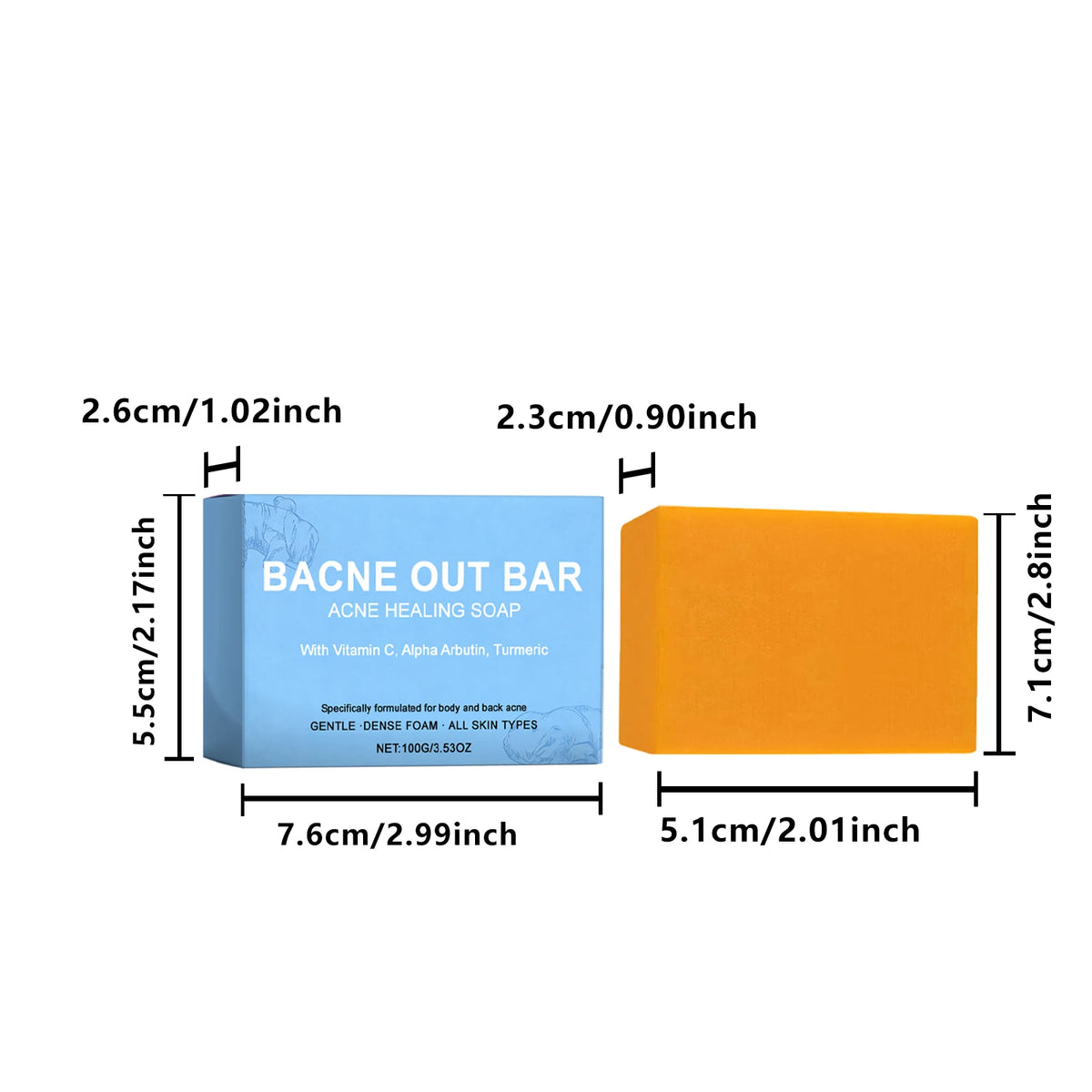Hoygi Brightening Exfoliating Facial & Body Soap – 100g Bar Cleansing Soap Bar SPOT 100g Boxed