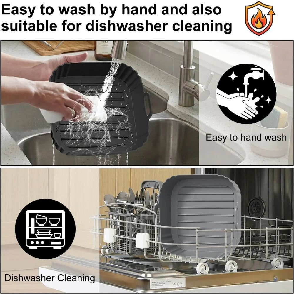 Silicone Air Fryer Liner – Non-Stick Reusable Square Basket Silicone Air Fryer Liner SPOT