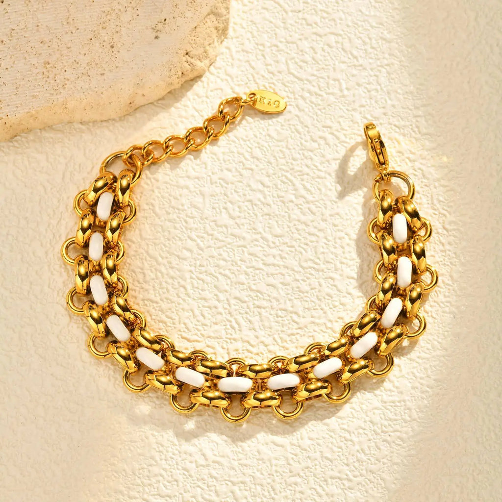 Chunky Chain Bracelet 18K Gold Plated Stainless Steel Women Chain Link Bracelet SPOT Default Title
