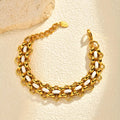 Chunky Chain Bracelet 18K Gold Plated Stainless Steel Women Chain Link Bracelet SPOT Default Title