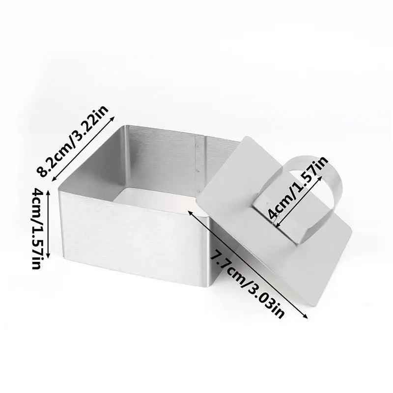 Stainless Steel Mousse Cake Ring Molds with Press Plate | DIY Baking Cake Ring Mold Set SPOT A4
