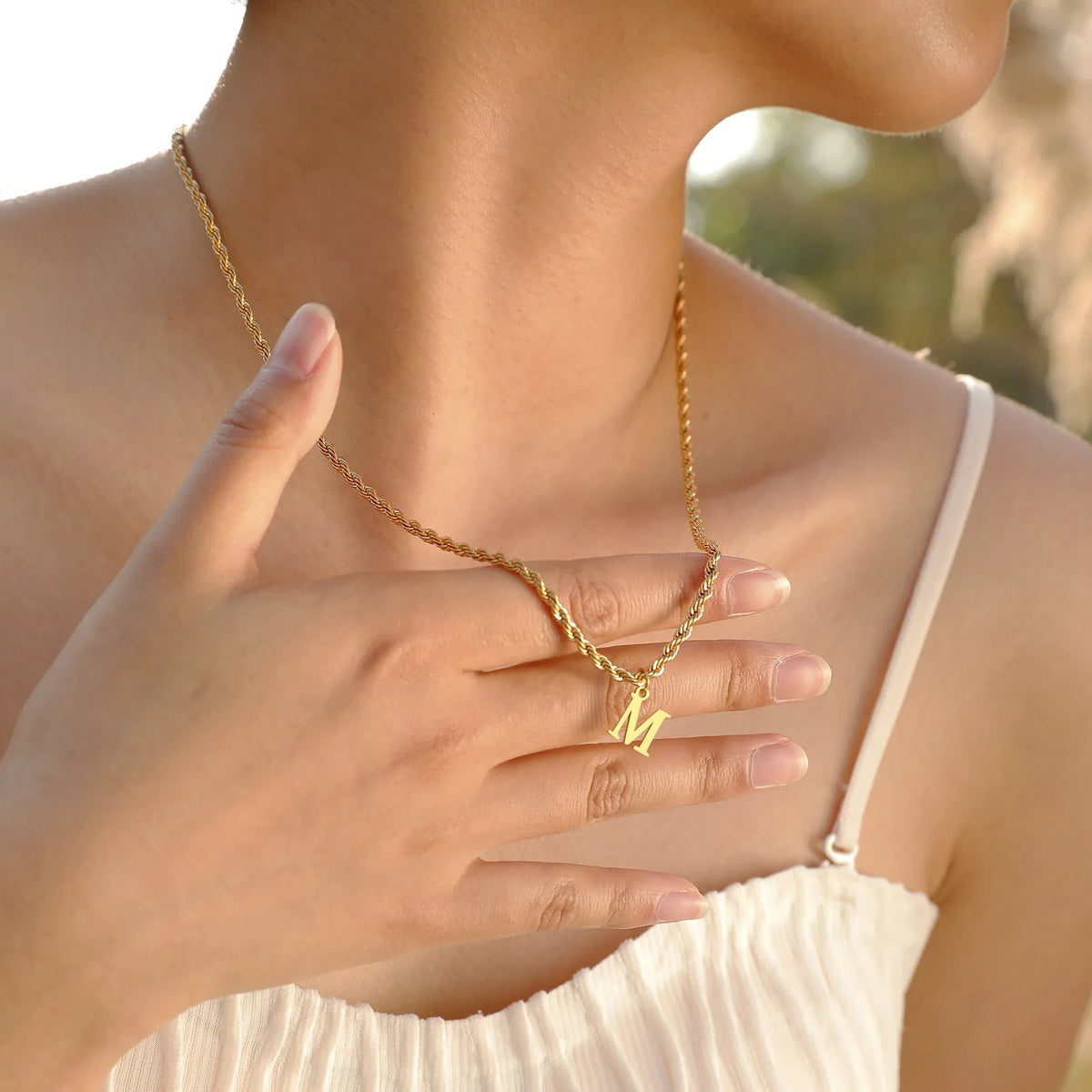 Stainless Steel Initial Letter Necklace – Gold & Silver Pendant Initial Pendant Necklace SPOT