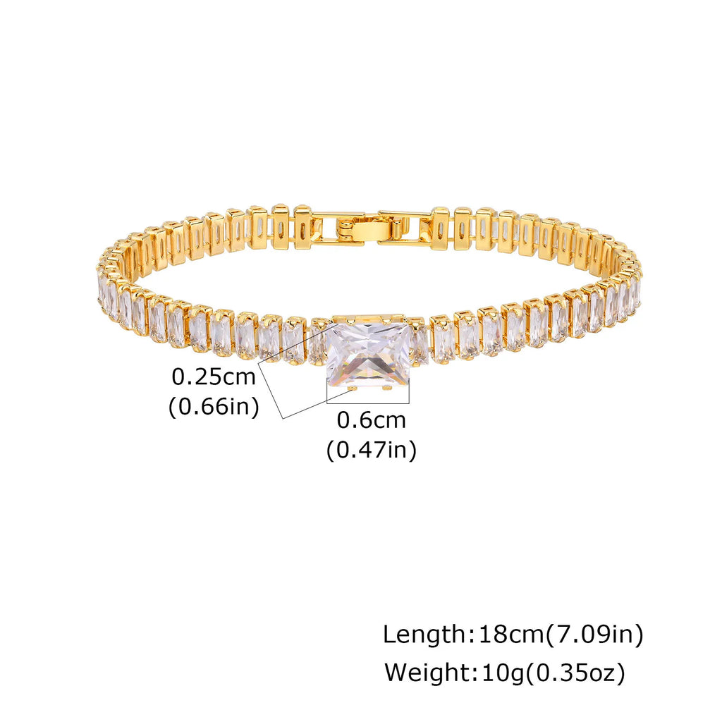 Meaeguet Heart Pavé CZ Tennis Bracelet – Gold Link Jewelry Tennis Bracelet SPOT PBR-058G