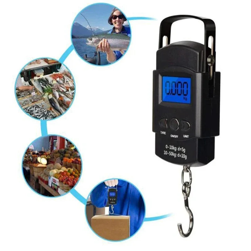 Portable Digital Hanging Scale 50kg with Retractable Tape Digital Hanging Scale SPOT