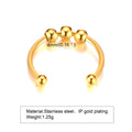 Meaeguet Double Ball Open Ring – 18K Gold Stainless Steel Fashion Ring SPOT R-595G