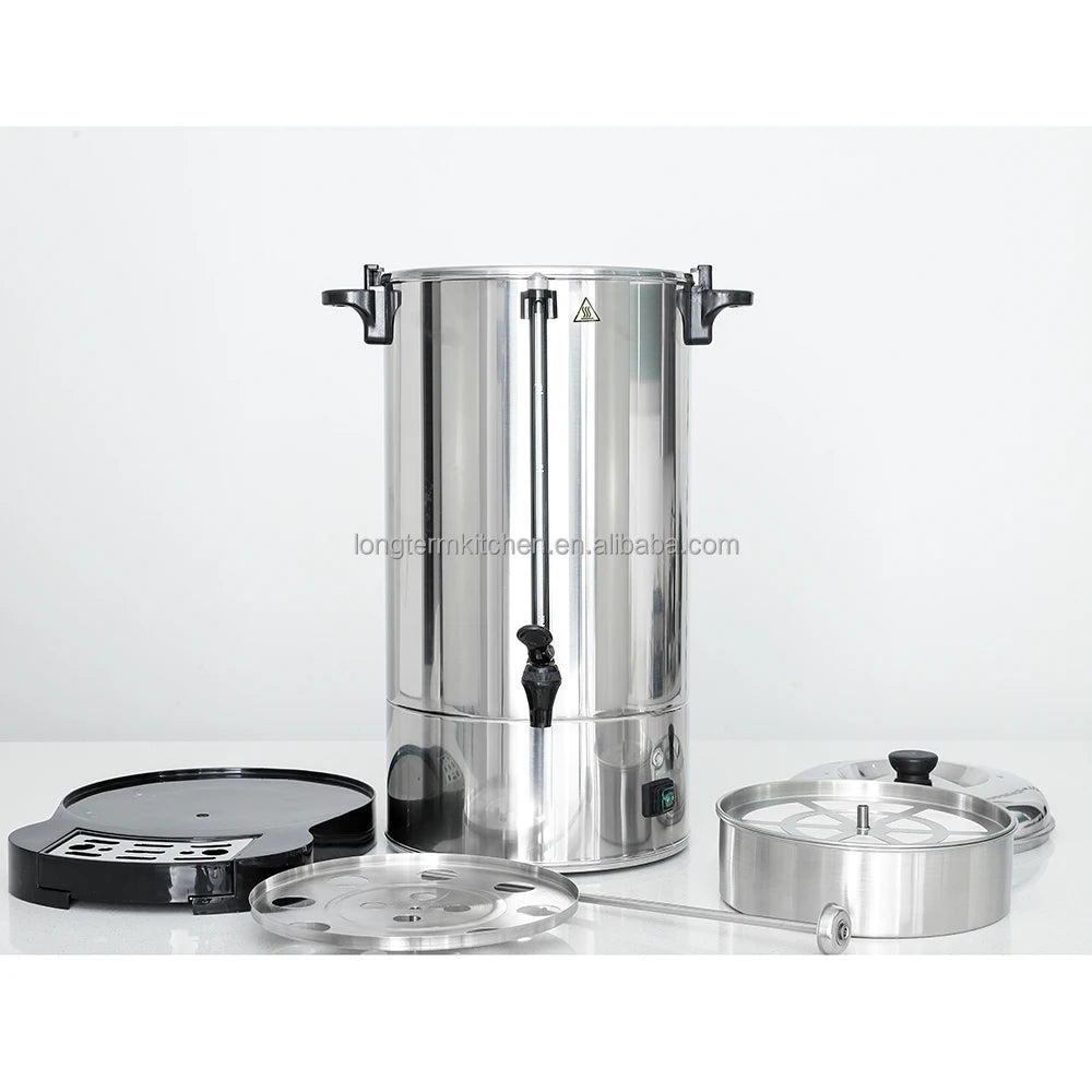 10L Commercial Stainless Steel Coffee Urn & Hot Water Boiler Coffee Percolator Urn SPOT
